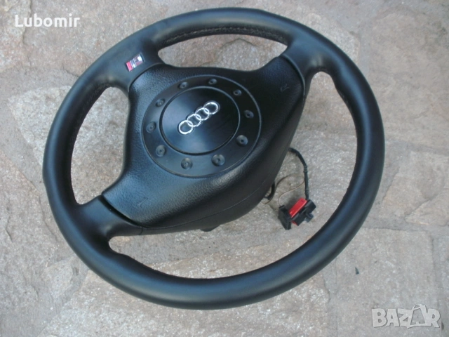 Трилъчев волан - кожен S Line - Audi A4 B5 - 1995 г до 1997 год. и за Ауди А6 и А8  !, снимка 6 - Части - 54269454