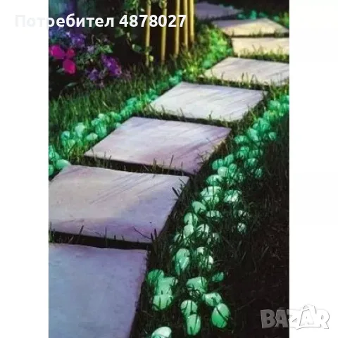Светещи, декоративни, цветни градински камъни 100 бр., снимка 4 - Други - 55371601