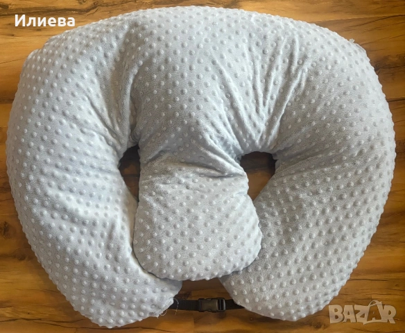 Възглавница за тандемно  хранене за близнаци сива