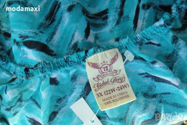 3XL/ 4XL Нова туника Faded Glory в зелено , снимка 7 - Туники - 55237783