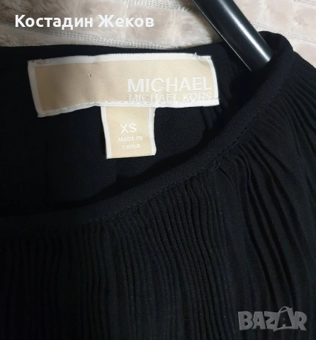. Дамска оригинална черна плисирана рокля на Michael Kors с къс ръкав , снимка 9 - Рокли - 54846344