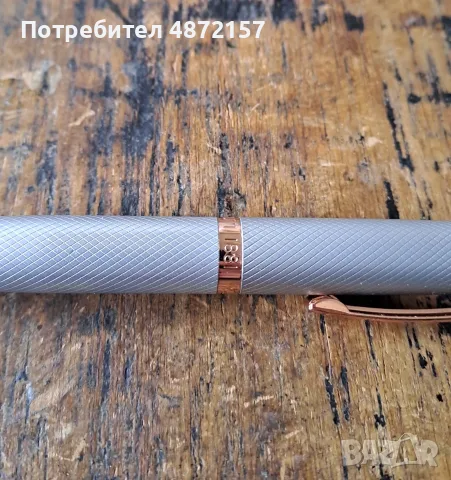 химикалка Cerruti 1881 Черути Austin Diamond сребро хром розово злато, снимка 9 - Други - 55577871