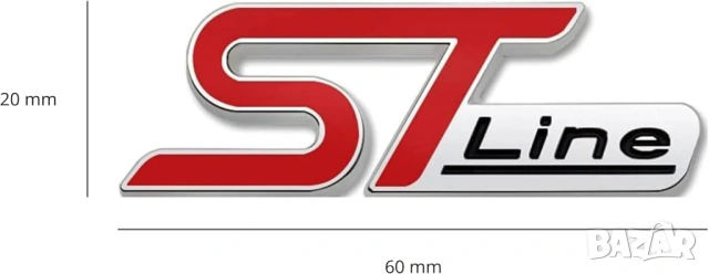ST Line Емблема за Ford Сребриста – Метален Badge за Fiesta Focus Mondeo Kuga, снимка 2 - Аксесоари и консумативи - 53959450