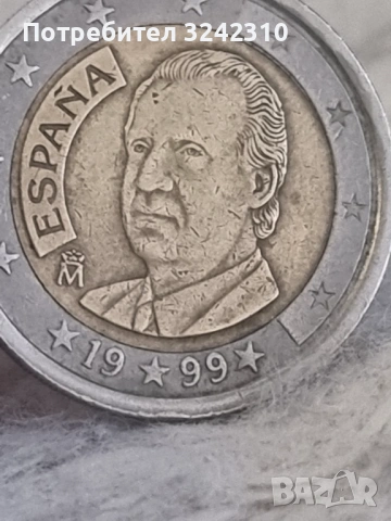 2 евро монета 1999 г ИСПАНИЯ., снимка 5 - Нумизматика и бонистика - 54058549