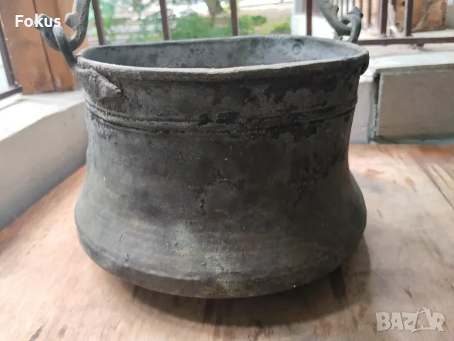 Старо медно котле менче бакър, снимка 4 - Антикварни и старинни предмети - 55435956