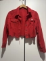     SHEIN Red Cropped Denim Jacket , снимка 1