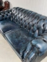 Chesterfield/Честърфилд Луксозен кожен диван –тъмносин, снимка 11