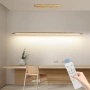 Дървена линейна висяща LED лампа Mikeru 130 см, димируема, снимка 1