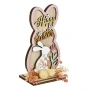Великденска дървена настолна декорация заек с изсушени цветя – 10×2×15см_1233670, снимка 3