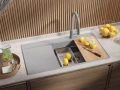 Сива гранитна кухненска мивка Сидни 900-60 Ergo Multilevel 900х500 мм, снимка 4