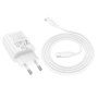 Зарядно за мрежа Hoco N61 / USB A + USB C / 20W PD/QC 3.0 / с кабел Type C към Type C / Бял /, снимка 2