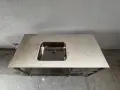 Работна кухненска маса от нераждавейка с гранит и мивка, снимка 2