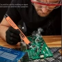 Безжичен поялник Solderig iron LED ДИСПЛЕЙ+LED ОСВЕТЛЕНИЕ+3 бр.различни сменяеми накрайника -нов-сив, снимка 3