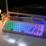 YUNZII X71 безжична механична клавиатура 68% прозрачна RGB BT/2.4G/USB-C розова, снимка 7