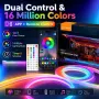 RGB LED неонова лента 5 м 24 V IP65 с APP и дистанционно, снимка 5