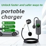 Нов заряден кабел за електромобил Type 2 EV зарядно 3.5kW 5M 16A регулируем кабел за кола, снимка 6