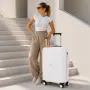 Комплект куфари за пътуване 3 в 1 на колелца, поликарбонат, Бели, снимка 2