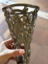 Винтидж декоративна ваза Art Nouveau със сребърно покритие и стъклена вложка, снимка 1