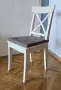 Трапезен стол - Ikea Rosentorp - дървен - бял, снимка 1