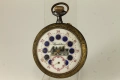 1900's REGULATEUR С Локомотив 68мм Джобен Часовник Син Емайл, снимка 1