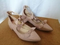 № 38 Dorothy Perkins кокетни дамски обувки балеринки с панделки и остър връх в розов цвят, снимка 6