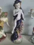 Meissen фигура 49см-2,4кг/еротика/Майсен порцеланова статуетка на момиче с цветя и бухал, снимка 1
