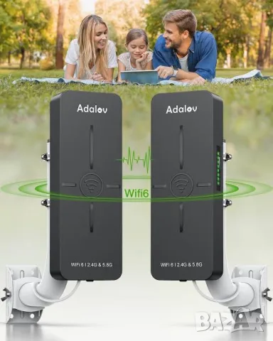 AdaLov CPE882 WiFi 6 безжичен мост 2.4/5.8 GHz – комплект 2 броя, Starlink, снимка 2 - Мрежови адаптери - 55657836