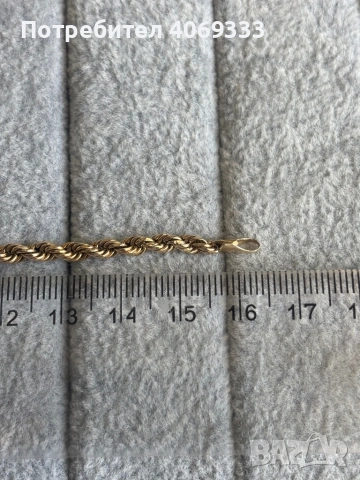 Златна гривна 14карата  2.9гр 16.5см, снимка 7 - Гривни - 54172337
