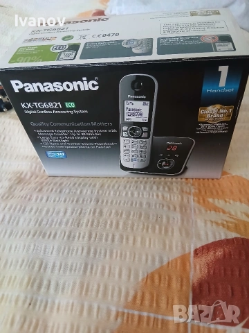 Стационарен безжичен телефон Panasonic KX-TG6821 с телефонен секретар (Пълен комплект с кутия), снимка 3 - Стационарни телефони и факсове - 54755006