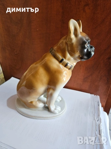 Порцеланова статуетка куче – френски булдог/булдог, 21 см
