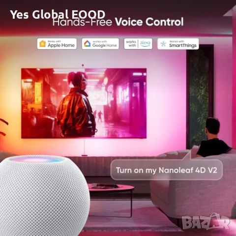 Nanoleaf 4D V2 RGB подсветка за TV до 65" с камера, снимка 6 - Стойки, 3D очила, аксесоари - 55324512