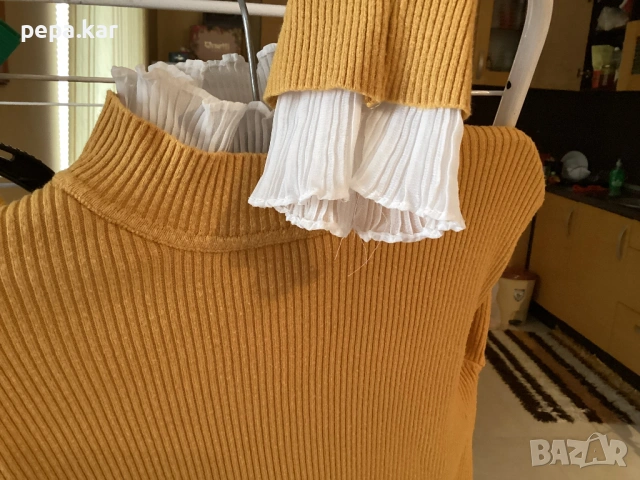 KENZOL Златна блуза М-L размер и две Италиански блузи, снимка 6 - Блузи с дълъг ръкав и пуловери - 53580341