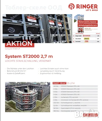 Лек стоманен кофраж Ringer ST2000