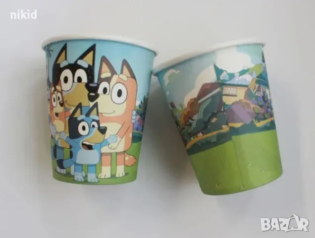 Блуи и Бинго Bluey and Bingo Чили и Бандит  парти чаши, снимка 3 - Чаши - 44067823