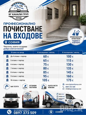 Професионално почистване на входове в София