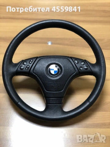 Спортен кожен мултифункционален волан за BMW Е46 с М шевове.