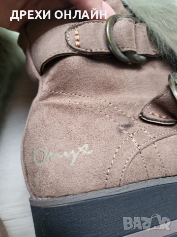 Кафяви боти Onyx с естествен косъм , снимка 4 - Дамски боти - 54053924