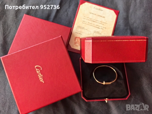 Гривна Cartier Juste un clou yellow gold 20 диаманта, снимка 5 - Гривни - 54424821