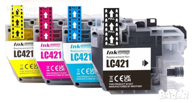 Нов Комплект касети с мастило LC-421 за Brother, снимка 2 - Друга електроника - 55242360