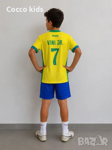Детски футболен екип Бразилия – VINI JR. №7 , снимка 4 - Футбол - 55331596