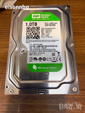 Твърд  диск WD 10EZRX GP 1TB, SATA / 64MB Cache, снимка 3 - Твърди дискове - 55244057