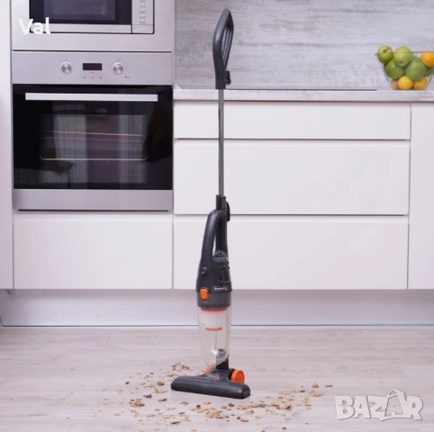 Прахосмукачка вертикална и ръчна 2в1 Rosberg, 600W, 0.8л., Циклон, Без торба, Черен/оранжев, снимка 8 - Прахосмукачки - 54907487