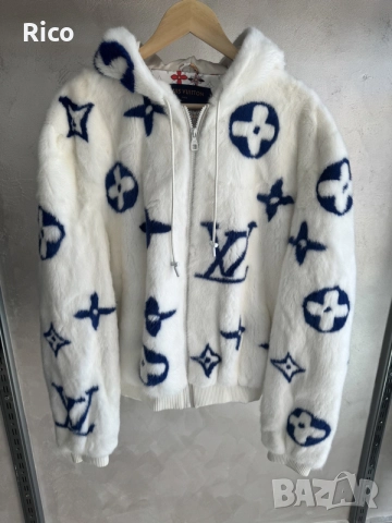 Louis Vuitton Monogram Mink Fur Zipped Hoodie - Оригинално Яке!, снимка 3 - Якета - 55612711