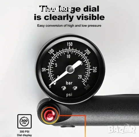 Помпа високо налягане за велосипедни вилки и амортисьори - 300 psi, снимка 6 - Аксесоари за велосипеди - 51790765