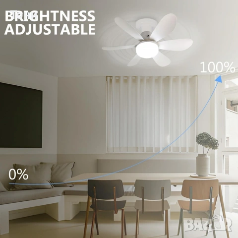 Модерна вентилаторна лампа с форма на цвете, LED осветление, дистанционно, 40W, 1200 лумена, снимка 12 - Лампи за таван - 54952823