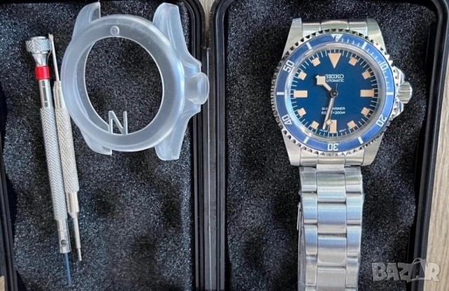 Seiko Submariner Mod Automatic NH35 (Tudor Snowflake 94110 Homage), снимка 9 - Мъжки - 54665881