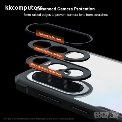 XUNDD Прозрачен Калъф за Samsung Galaxy A37 5G - TPU+Акрил, Airbag, 0.8mm защита, Черен, снимка 4 - Калъфи, кейсове - 54053461