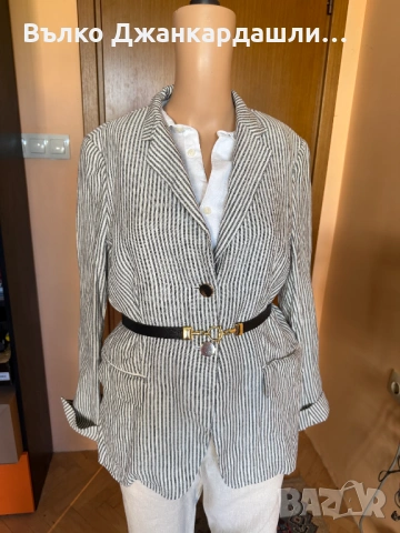 Сако райе Max Mara, 100% лен, снимка 3 - Сака - 54937793