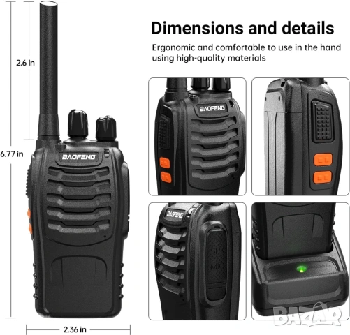 Комплект професионални радиостанции Walkie Talkie 4 броя 16 канала, снимка 6 - Други - 54684035