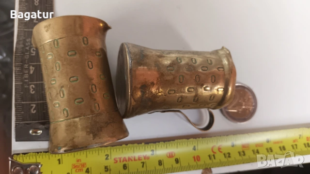 Възрожденски бронзови,мерки,чашки за алкохол,царски,кръчмарски, снимка 14 - Антикварни и старинни предмети - 54044258